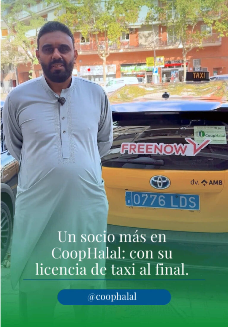 Tanver impulsa su proyecto de taxi en Barcelona con financiación sin riba de CoopHalal 🚕